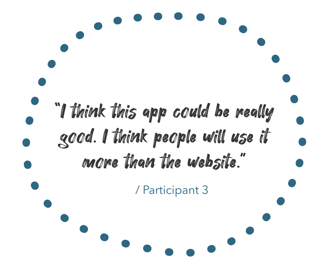 Quote I think this app is really good. People will use it more tha the website.