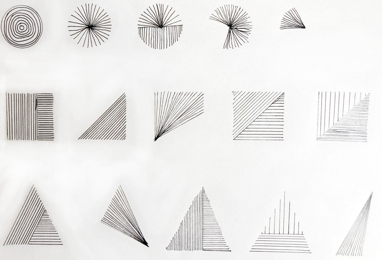 First sketches of geometrics forms